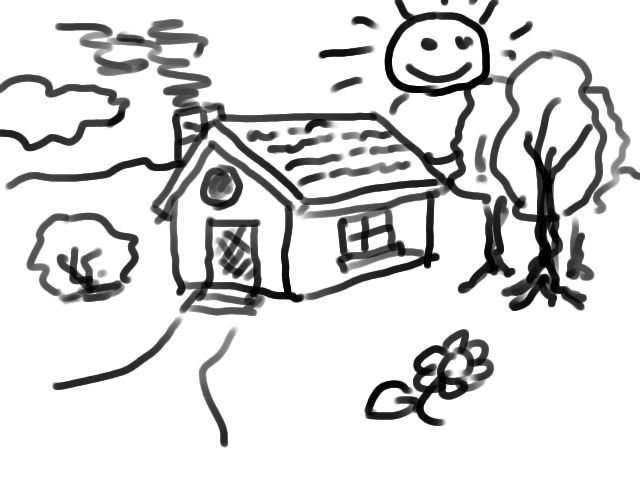 Simple House Drawing Art