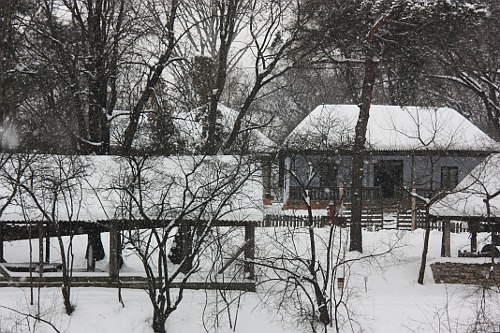 village under snow