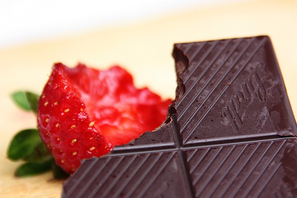 Simple food: strawberry and chocolate