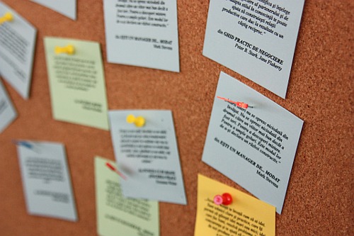 Corkboard with Post-it Notes
