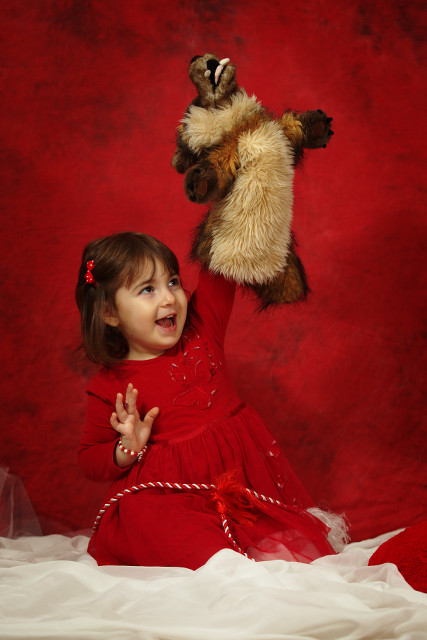Girl in red and the wolf